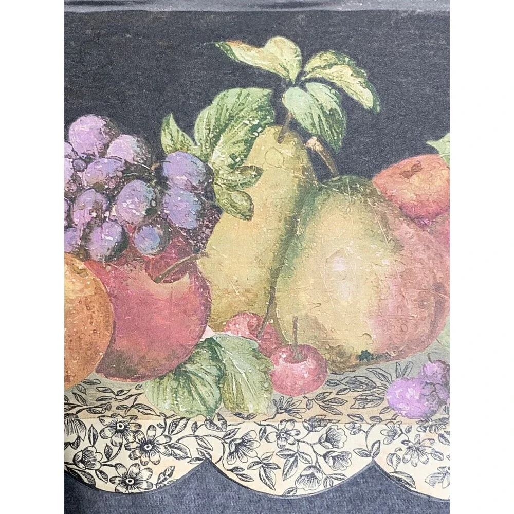 Waverly Fruit Vintage Wallpaper Border laser Cut Scalloped Edge Shadowing